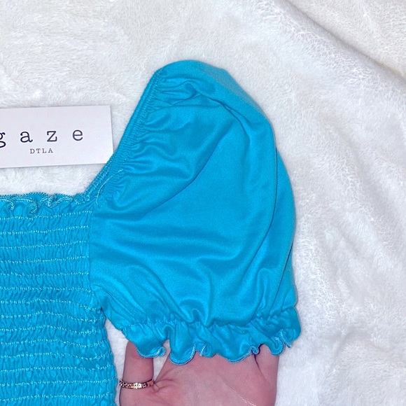 Gaze DTLA XS smocked puff sleeve top - Picture 4 of 4